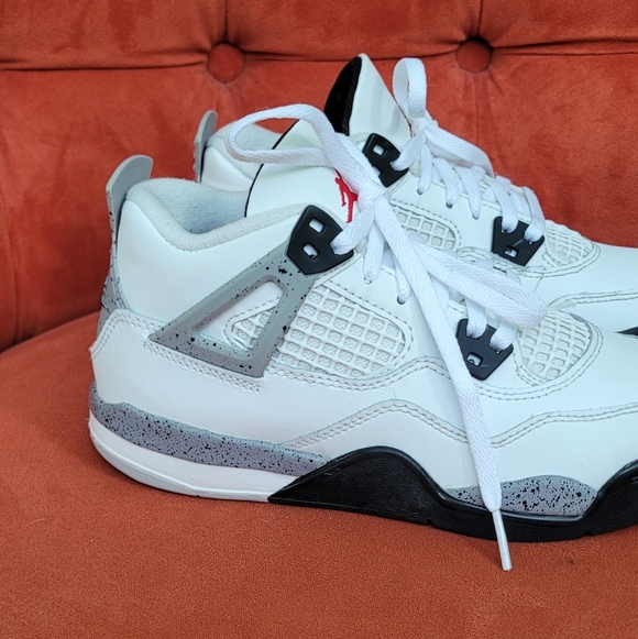 Nike Air Jordan 4 Retro OG White Cement PS PRESCHOOL Shoes IB4388-100 Sz. 2.5Y - Picture 2 of 9